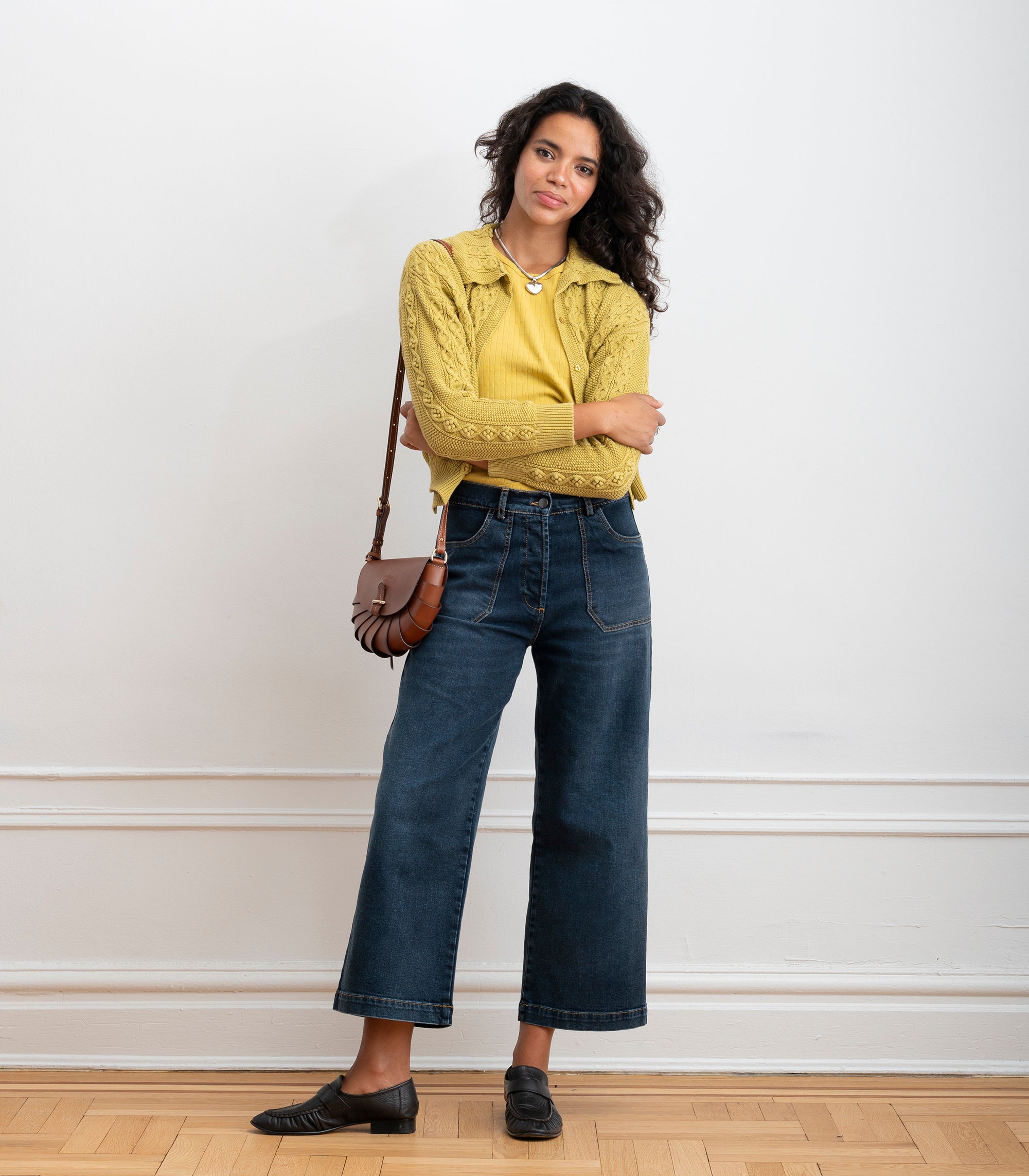 Simone Wide Crop Jeans - Cowboy Wash